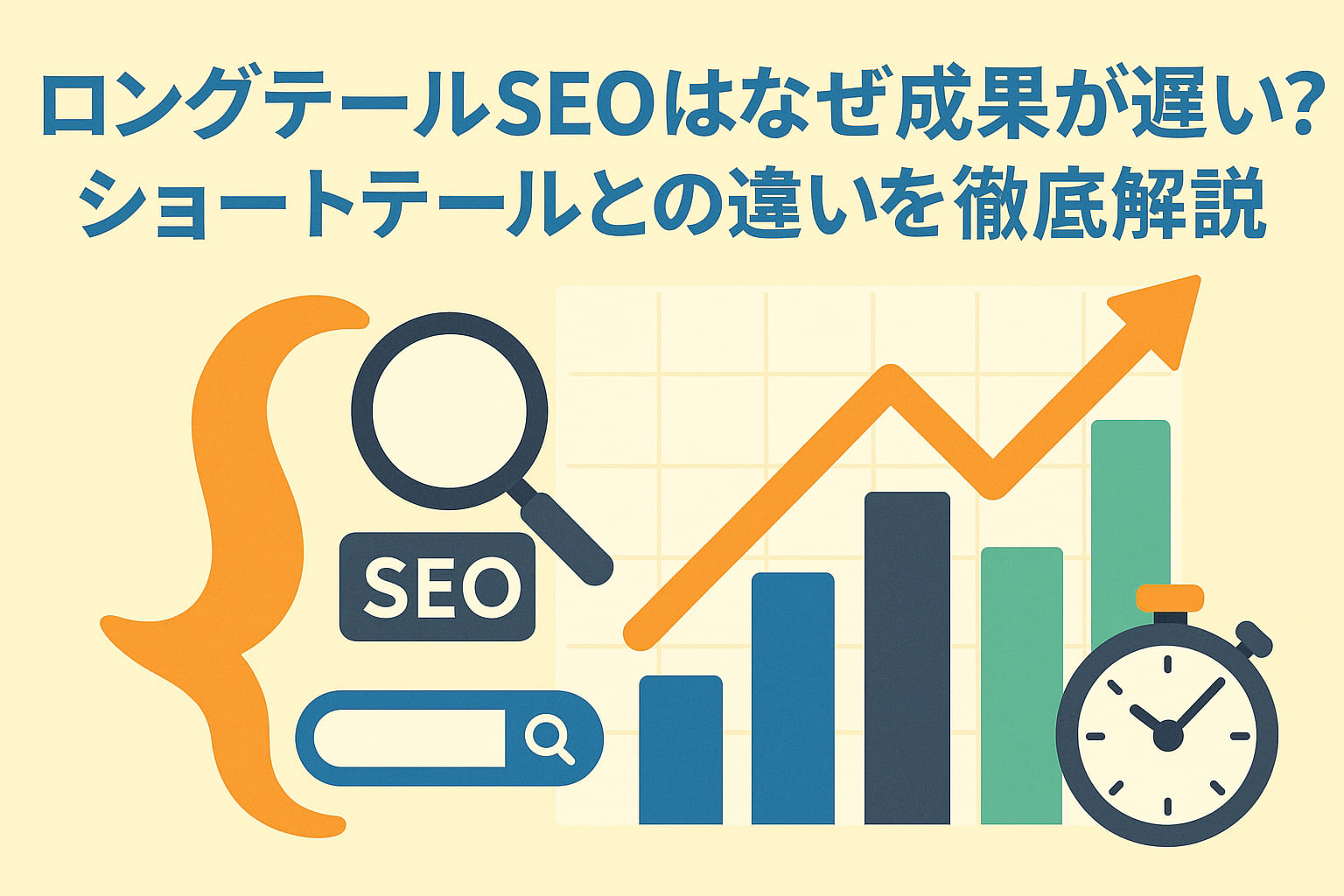 ロングテールSEOはなぜ成果が遅い？ショートテールとの違いを徹底解説 アイキャッチ画像